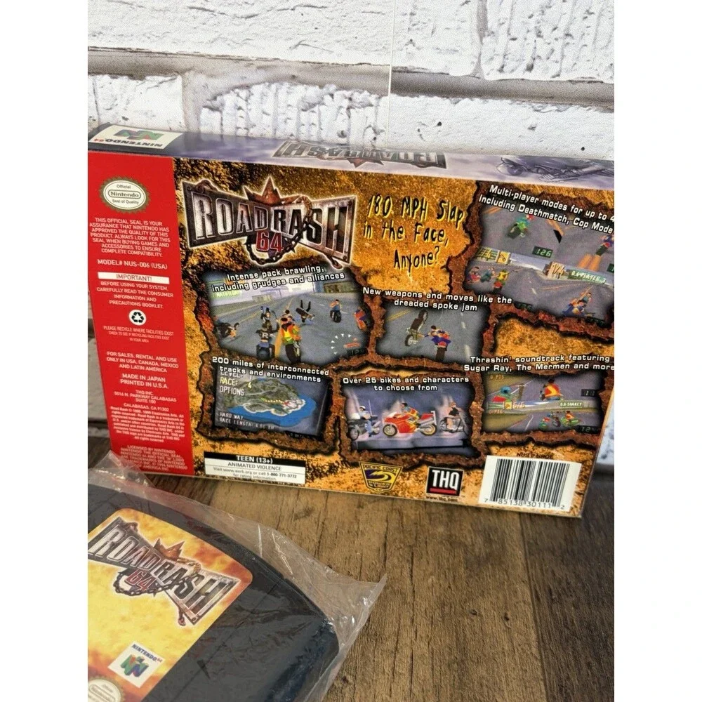 Road Rash 64 (Nintendo 64 N64) Original Box No Manual Very Good!